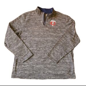 Majestic MLB Minnesota Twins Logo 1/4 Zip Pullover Long Sleeve Mens Size 2XL